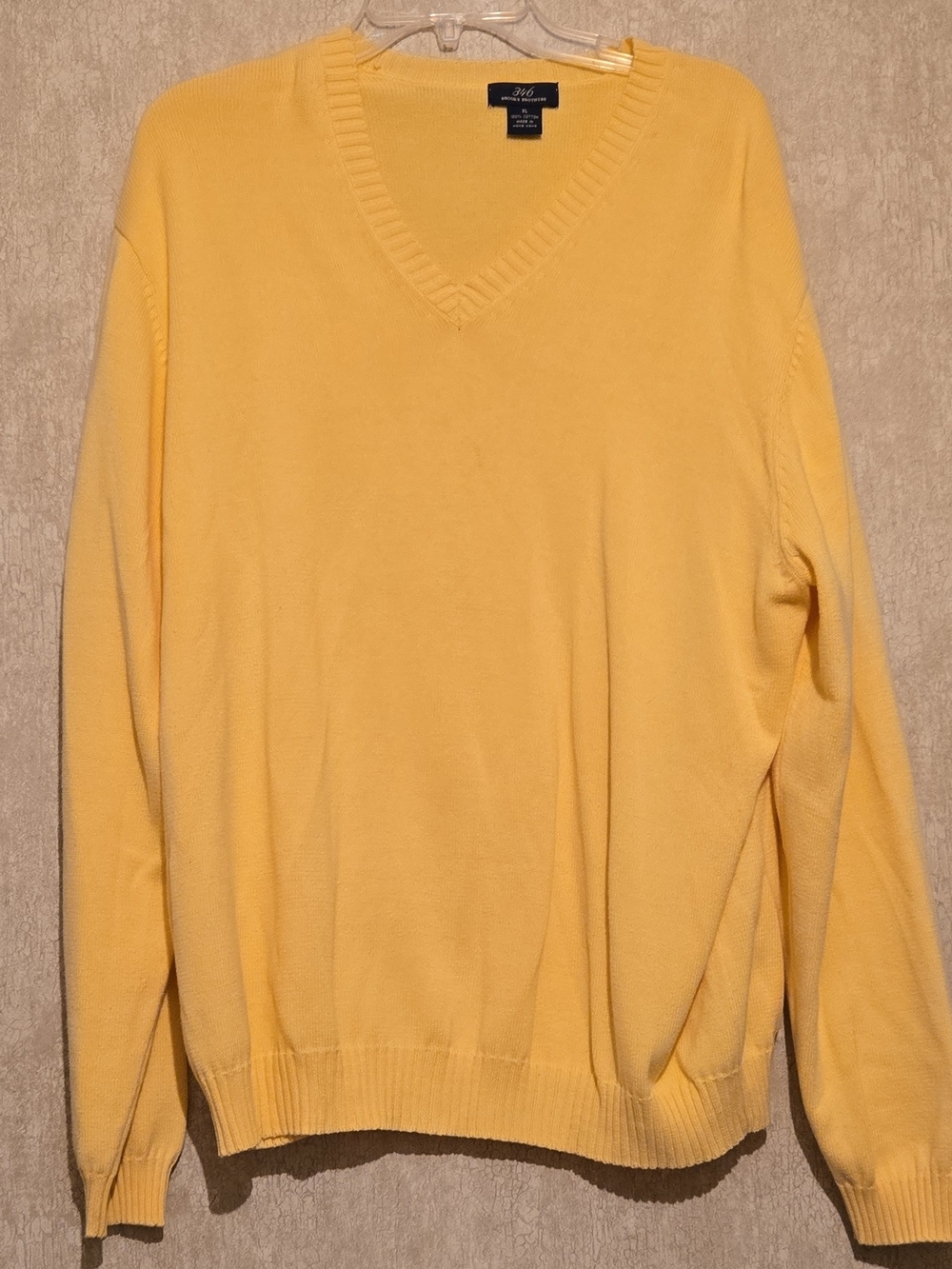 Brooks Brothers Yellow V-Neck Sweater - Men's Lightweight Pullover
